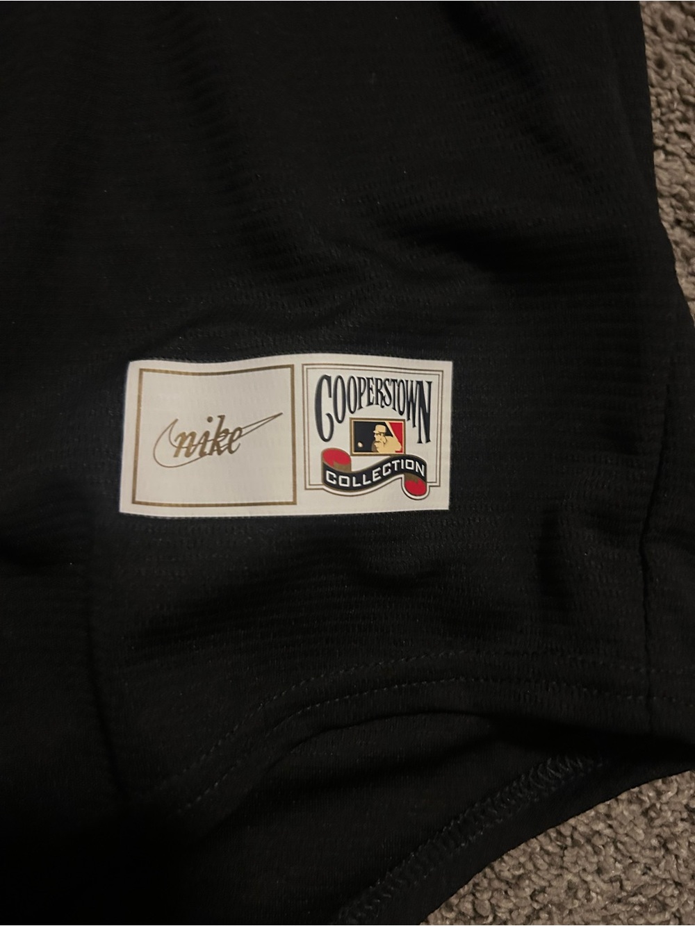 Nike Black Tee with Gold Swoosh and Cooperstown Patch - Picture 4 of 5